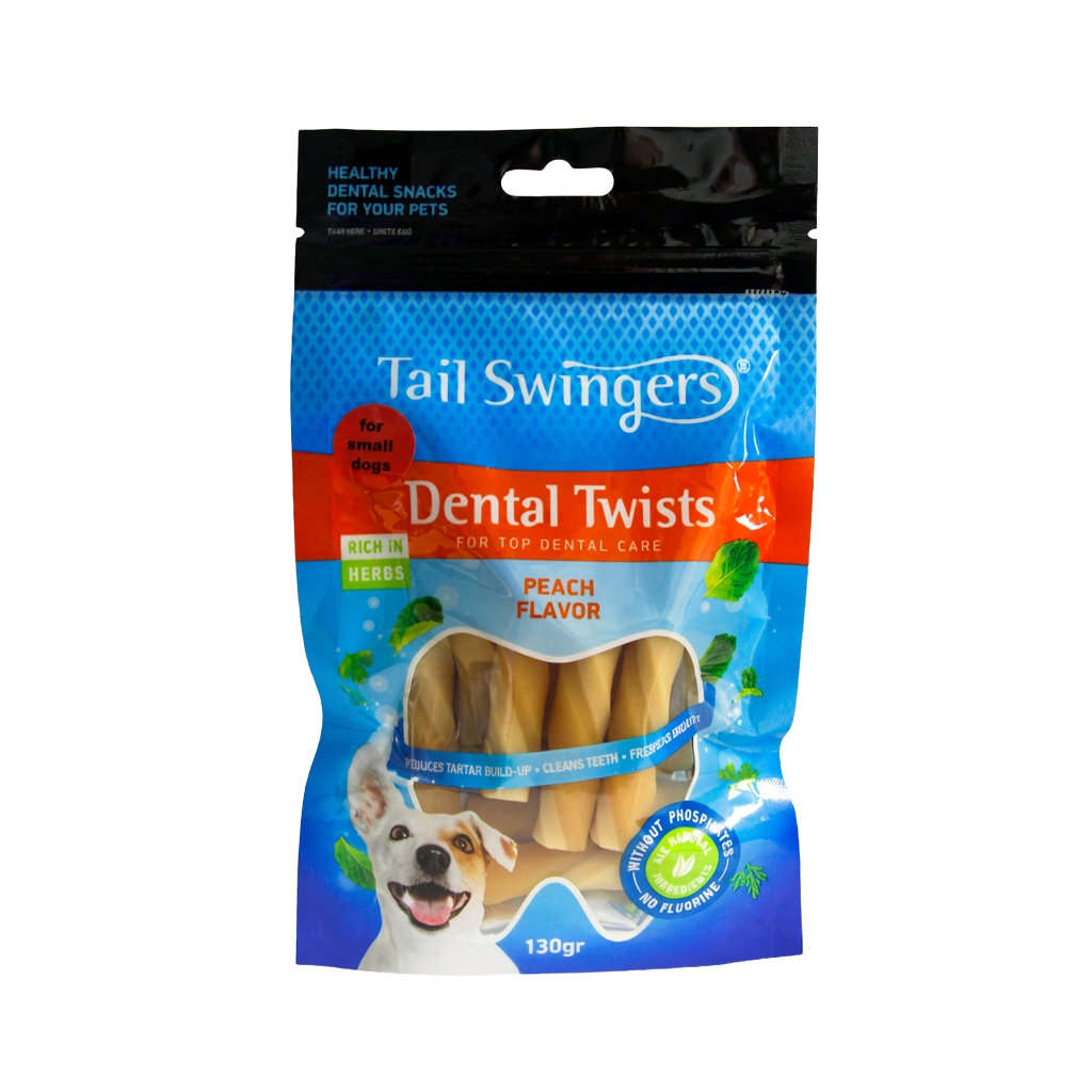 DENTAL TWIST ROLL PEACH small bites 130gr — Tailswingers